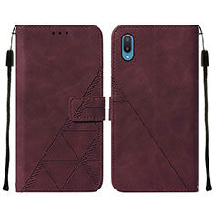 Custodia Portafoglio In Pelle Cover con Supporto Y01B per Samsung Galaxy A02 Rosso Rosa