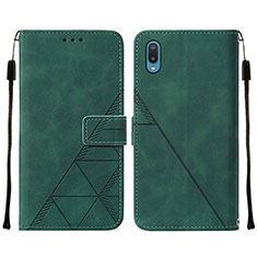 Custodia Portafoglio In Pelle Cover con Supporto Y01B per Samsung Galaxy A02 Verde