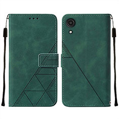 Custodia Portafoglio In Pelle Cover con Supporto Y01B per Samsung Galaxy A03 Core Verde