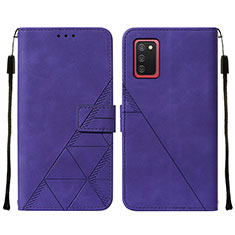 Custodia Portafoglio In Pelle Cover con Supporto Y01B per Samsung Galaxy A03s Viola