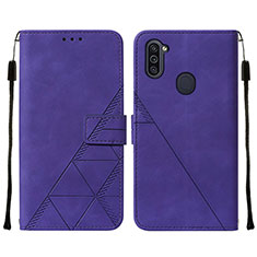 Custodia Portafoglio In Pelle Cover con Supporto Y01B per Samsung Galaxy A11 Viola