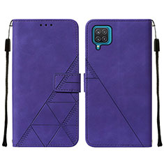 Custodia Portafoglio In Pelle Cover con Supporto Y01B per Samsung Galaxy A12 5G Viola