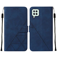 Custodia Portafoglio In Pelle Cover con Supporto Y01B per Samsung Galaxy A22 4G Blu