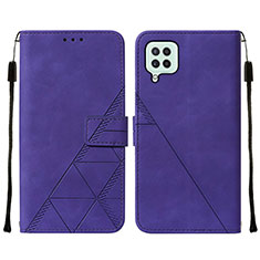 Custodia Portafoglio In Pelle Cover con Supporto Y01B per Samsung Galaxy A22 4G Viola