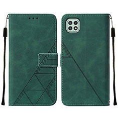 Custodia Portafoglio In Pelle Cover con Supporto Y01B per Samsung Galaxy A22 5G Verde