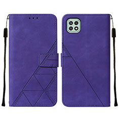 Custodia Portafoglio In Pelle Cover con Supporto Y01B per Samsung Galaxy A22 5G Viola