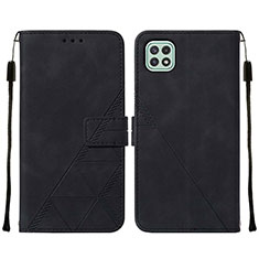 Custodia Portafoglio In Pelle Cover con Supporto Y01B per Samsung Galaxy A22s 5G Nero