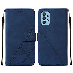 Custodia Portafoglio In Pelle Cover con Supporto Y01B per Samsung Galaxy A32 5G Blu