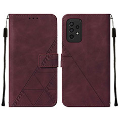 Custodia Portafoglio In Pelle Cover con Supporto Y01B per Samsung Galaxy A33 5G Rosso Rosa