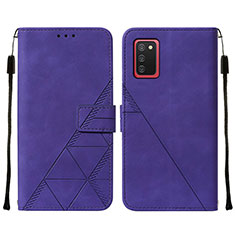 Custodia Portafoglio In Pelle Cover con Supporto Y01B per Samsung Galaxy F02S SM-E025F Viola