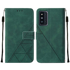 Custodia Portafoglio In Pelle Cover con Supporto Y01B per Samsung Galaxy F52 5G Verde