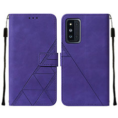 Custodia Portafoglio In Pelle Cover con Supporto Y01B per Samsung Galaxy F52 5G Viola