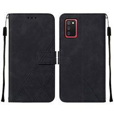 Custodia Portafoglio In Pelle Cover con Supporto Y01B per Samsung Galaxy M02s Nero