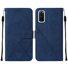 Custodia Portafoglio In Pelle Cover con Supporto Y01B per Samsung Galaxy S20 Blu