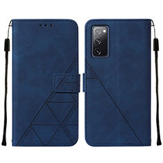 Custodia Portafoglio In Pelle Cover con Supporto Y01B per Samsung Galaxy S20 FE (2022) 5G Blu