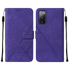 Custodia Portafoglio In Pelle Cover con Supporto Y01B per Samsung Galaxy S20 FE (2022) 5G Viola