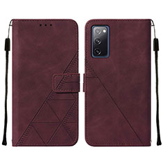 Custodia Portafoglio In Pelle Cover con Supporto Y01B per Samsung Galaxy S20 FE 4G Rosso Rosa