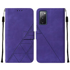 Custodia Portafoglio In Pelle Cover con Supporto Y01B per Samsung Galaxy S20 FE 5G Viola