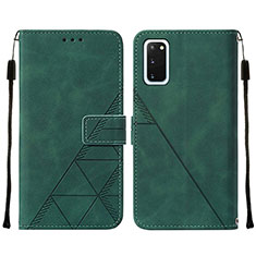 Custodia Portafoglio In Pelle Cover con Supporto Y01B per Samsung Galaxy S20 Verde