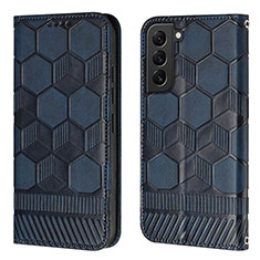 Custodia Portafoglio In Pelle Cover con Supporto Y01B per Samsung Galaxy S21 Plus 5G Blu