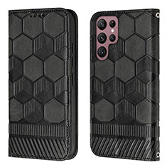 Custodia Portafoglio In Pelle Cover con Supporto Y01B per Samsung Galaxy S23 Ultra 5G Nero