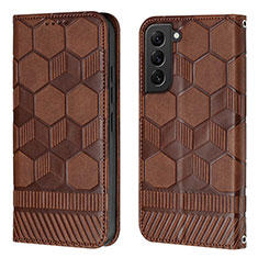 Custodia Portafoglio In Pelle Cover con Supporto Y01B per Samsung Galaxy S25 5G Marrone