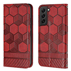 Custodia Portafoglio In Pelle Cover con Supporto Y01B per Samsung Galaxy S25 5G Rosso