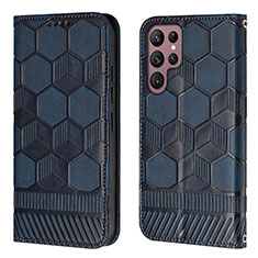 Custodia Portafoglio In Pelle Cover con Supporto Y01B per Samsung Galaxy S25 Ultra 5G Blu