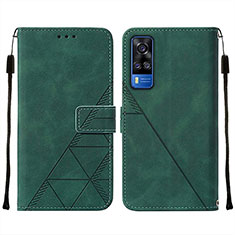 Custodia Portafoglio In Pelle Cover con Supporto Y01B per Vivo Y51A Verde