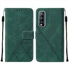 Custodia Portafoglio In Pelle Cover con Supporto Y01B per Vivo Y70S 5G Verde