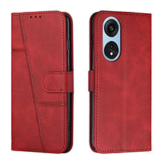 Custodia Portafoglio In Pelle Cover con Supporto Y01X per Huawei Honor X5 Plus Rosso