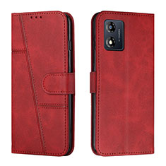 Custodia Portafoglio In Pelle Cover con Supporto Y01X per Motorola Moto E13 Rosso