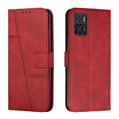 Custodia Portafoglio In Pelle Cover con Supporto Y01X per Motorola Moto E22 Rosso