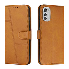 Custodia Portafoglio In Pelle Cover con Supporto Y01X per Motorola Moto E32 Marrone Chiaro