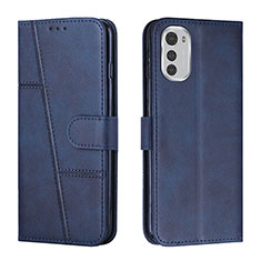 Custodia Portafoglio In Pelle Cover con Supporto Y01X per Motorola Moto E32s Blu