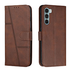 Custodia Portafoglio In Pelle Cover con Supporto Y01X per Motorola Moto Edge S30 5G Marrone