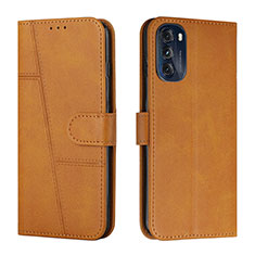 Custodia Portafoglio In Pelle Cover con Supporto Y01X per Motorola Moto G 5G (2022) Marrone Chiaro