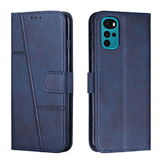 Custodia Portafoglio In Pelle Cover con Supporto Y01X per Motorola Moto G22 Blu