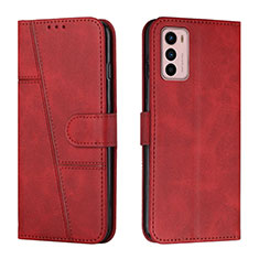 Custodia Portafoglio In Pelle Cover con Supporto Y01X per Motorola Moto G42 Rosso