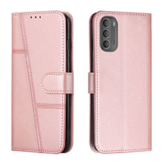 Custodia Portafoglio In Pelle Cover con Supporto Y01X per Motorola Moto G51 5G Oro Rosa