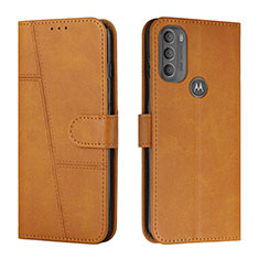 Custodia Portafoglio In Pelle Cover con Supporto Y01X per Motorola Moto G71 5G Marrone Chiaro