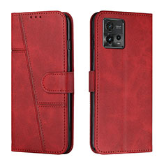 Custodia Portafoglio In Pelle Cover con Supporto Y01X per Motorola Moto G72 Rosso