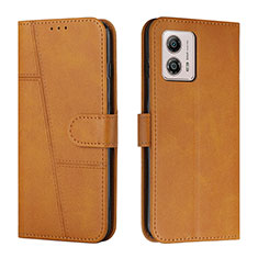 Custodia Portafoglio In Pelle Cover con Supporto Y01X per Motorola Moto G73 5G Marrone Chiaro