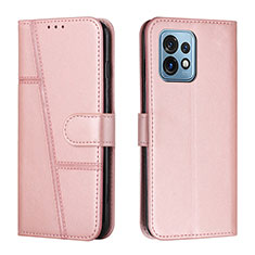 Custodia Portafoglio In Pelle Cover con Supporto Y01X per Motorola Moto X40 5G Oro Rosa