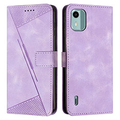 Custodia Portafoglio In Pelle Cover con Supporto Y01X per Nokia C12 Pro Viola