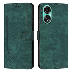 Custodia Portafoglio In Pelle Cover con Supporto Y01X per Oppo A18 Verde