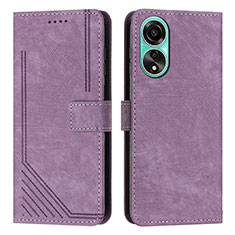 Custodia Portafoglio In Pelle Cover con Supporto Y01X per Oppo A18 Viola