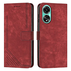 Custodia Portafoglio In Pelle Cover con Supporto Y01X per Oppo A38 Rosso