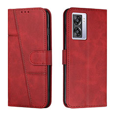 Custodia Portafoglio In Pelle Cover con Supporto Y01X per Oppo A57 5G Rosso