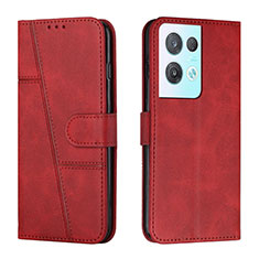 Custodia Portafoglio In Pelle Cover con Supporto Y01X per Oppo Reno8 Pro+ Plus 5G Rosso